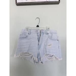 Light Wash Distressed Denim Shorts Size 26